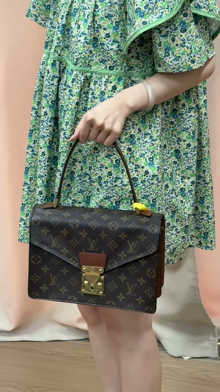 model holding bag